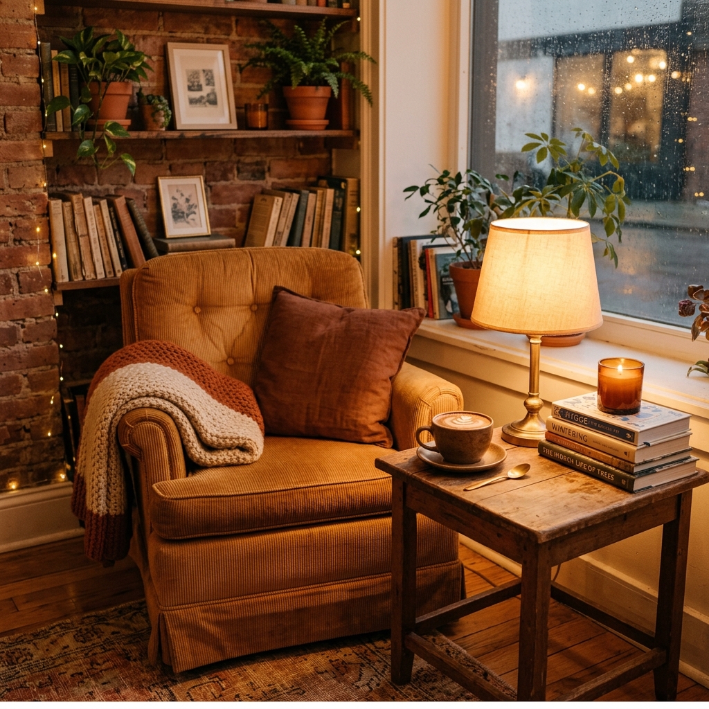 Cozy reading corner
